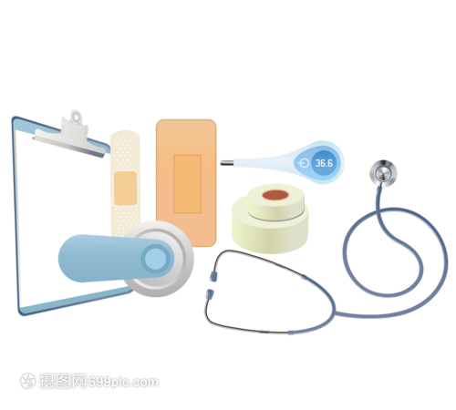 卡通手绘医疗器械听诊器